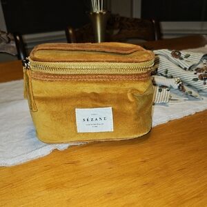 Sezane Smooth Gold Yellow Velvet Mini Vanity Case NWOT